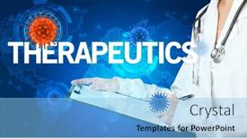  Presentation with record - Colorful slides enhanced with doctor-fills-out-medical-record backdrop and a light blue colored foreground