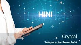  Presentation with h1n1 - Cool new presentation theme with doctor-fills-out-medical-record backdrop and a ocean colored foreground