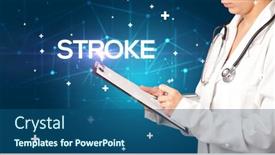  Presentation with stroke - Presentation design enhanced with doctor-fills-out-medical-record background and a ocean colored foreground