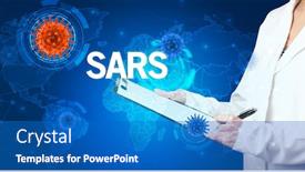  Presentation with medical concept - Amazing presentation design having doctor-fills-out-medical-record backdrop and a teal colored foreground