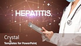  Presentation with hepatitis - Presentation theme having doctor-fills-out-medical-record background and a tawny brown colored foreground
