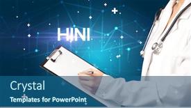  Presentation with h1n1 - Amazing theme having doctor-fills-out-medical-record backdrop and a ocean colored foreground