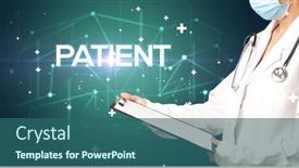  Presentation with record - Presentation theme consisting of doctor-fills-out-medical-record background and a ocean colored foreground