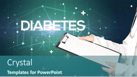  Presentation with diabetes - Presentation design with doctor-fills-out-medical-record background and a ocean colored foreground