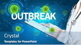  Presentation with medical concept - PPT layouts having doctor-fills-out-medical-record background and a teal colored foreground