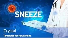  Presentation with medical concept - Cool new PPT theme with doctor-fills-out-medical-record backdrop and a teal colored foreground