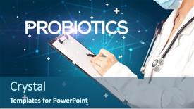  Presentation with record - Presentation design with doctor-fills-out-medical-record background and a ocean colored foreground