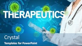  Presentation with record - Presentation theme enhanced with doctor-fills-out-medical-record background and a teal colored foreground