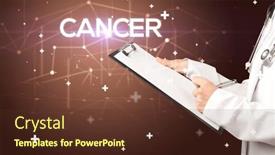  Presentation with record - PPT theme consisting of doctor-fills-out-medical-record background and a tawny brown colored foreground