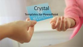  Presentation with business card - Audience pleasing presentation design consisting of doctor giving business card backdrop and a mint green colored foreground