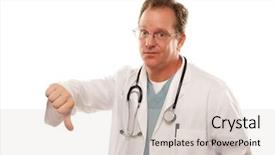  Presentation with giving - Colorful presentation enhanced with doctor giving the thumbs down backdrop and a light gray colored foreground