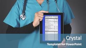  Presentation with nutrition label - Amazing PPT theme having doctor green - closeup of a female medical backdrop and a teal colored foreground
