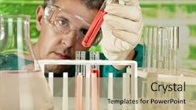  Presentation with pathology laboratory - Theme with doctor green - scientist in laboratory background and a mint green colored foreground