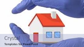  Presentation with hold hand - Theme featuring doctor-hand-hold-and-protect background and a light blue colored foreground