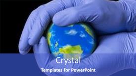  Presentation with hold hand - Cool new presentation theme with doctor-hand-hold-and-protect backdrop and a cobalt blue colored foreground