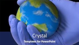  Presentation with hold hand - Audience pleasing slides consisting of doctor-hand-hold-and-protect backdrop and a ocean colored foreground