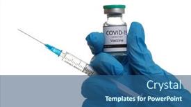  Presentation with immunization - Audience pleasing slide set consisting of doctor-hand-holding-a-syringe backdrop and a ocean colored foreground