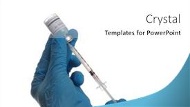  Presentation with immunization - Presentation design consisting of doctor-hand-holding-a-syringe background and a white colored foreground