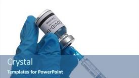  Presentation with immunization - Audience pleasing PPT layouts consisting of doctor-hand-holding-a-syringe backdrop and a ocean colored foreground