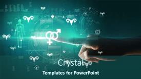  Presentation with futuristic - Slides consisting of doctor-hand-pressing-futuristic-health background and a ocean colored foreground