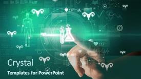  Presentation with futuristic - Presentation having doctor-hand-pressing-futuristic-health background and a ocean colored foreground