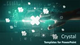  Presentation with futuristic - Theme featuring doctor-hand-pressing-futuristic-health background and a ocean colored foreground