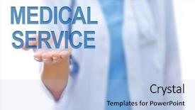  Presentation with medical hand - Presentation design having doctor hand with text medical background and a light blue colored foreground