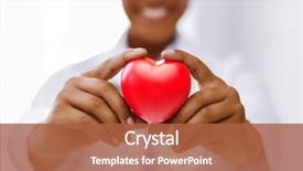  Presentation with african charity - Presentation theme with doctor hands holding red heart background and a red colored foreground