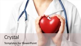  Presentation with hands heart - Theme enhanced with doctor hands with heart background and a soft green colored foreground