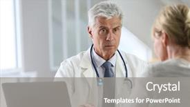  Presentation with doctor office - Slide set consisting of doctor-having-consultation-with-patient background and a gray colored foreground