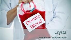  Presentation with blood hemostasis - Presentation design enhanced with doctor holding a blood background and a sky blue colored foreground