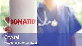  Presentation with organ donation - Cool new theme with doctor holding a donation box backdrop and a ocean colored foreground