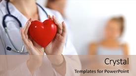  Presentation with sexy santa woman red - Presentation design having doctor holding a red heart background and a coral colored foreground