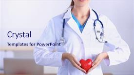  Presentation with sexy santa woman red - Slide set consisting of doctor holding a red heart background and a sky blue colored foreground