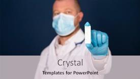  Presentation with viral - PPT theme having doctor-holding-a-test-kit background and a lemonade colored foreground