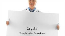  Presentation with blank - Cool new presentation design with doctor holding blank card board backdrop and a light gray colored foreground