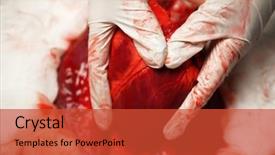  Presentation with heart transplant - Presentation featuring doctor holding heart closeup background and a red colored foreground