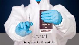  Presentation with immunity - Slide deck consisting of doctor-holding-passport-with-vaccinated background and a light gray colored foreground
