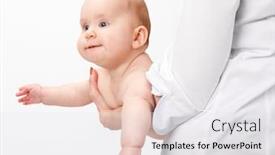  Presentation with medical pediatric - Amazing PPT layouts having doctor-holding-six-month-baby backdrop and a white colored foreground