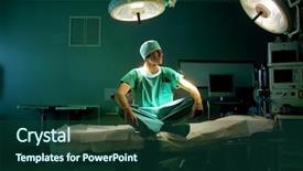  Presentation with operating room - Slide deck consisting of doctor in a operating room background and a ocean colored foreground