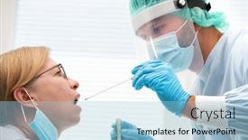  Presentation with nasal - PPT layouts consisting of doctor-in-a-protective-suit background and a light blue colored foreground