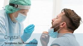  Presentation with nasal - Colorful PPT layouts enhanced with doctor-in-a-protective-suit backdrop and a light blue colored foreground