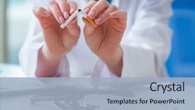  Presentation with smoking - Theme enhanced with doctor in anti smoking concept background and a light blue colored foreground