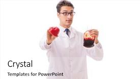  Presentation with donation - PPT theme with doctor in blood donation concept background and a  colored foreground