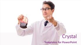  Presentation with blood donation posters - Presentation theme featuring doctor in blood donation concept background and a  colored foreground