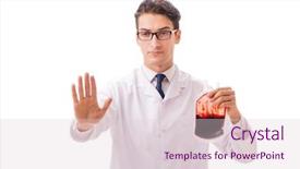  Presentation with donation - Beautiful presentation theme featuring doctor in blood donation concept backdrop and a  colored foreground
