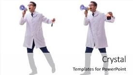  Presentation with blood - Presentation design with doctor in blood donation concept background and a  colored foreground