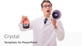  Presentation with donation - Slide set with doctor in blood donation concept isolated on white background and a lemonade colored foreground