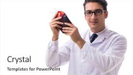  Presentation with blood donation posters - Colorful presentation design enhanced with doctor in blood donation concept backdrop and a  colored foreground