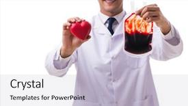  Presentation with blood donation posters - Cool new slide set with doctor in blood donation concept backdrop and a  colored foreground